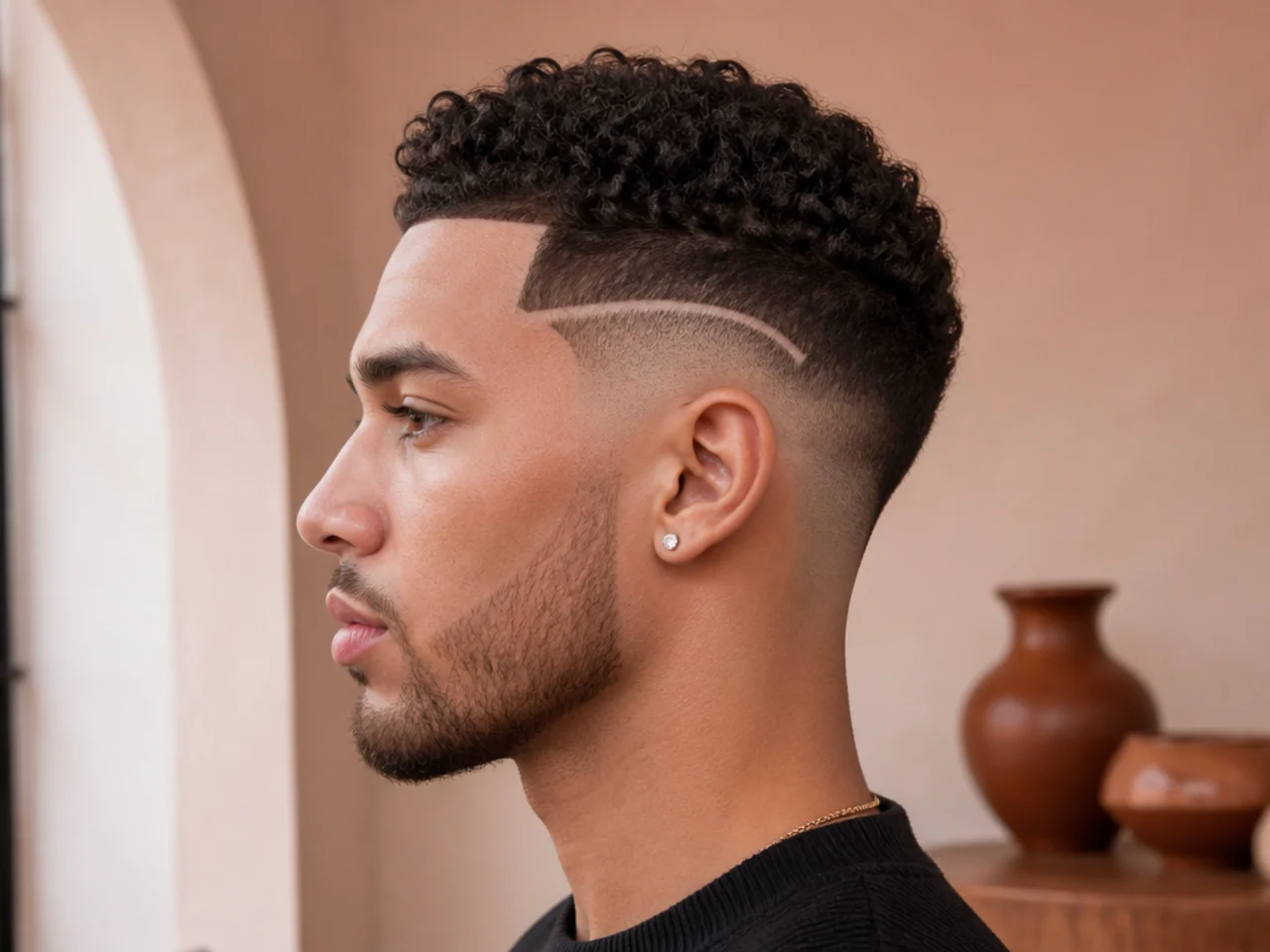 A mid fade design with a line-up