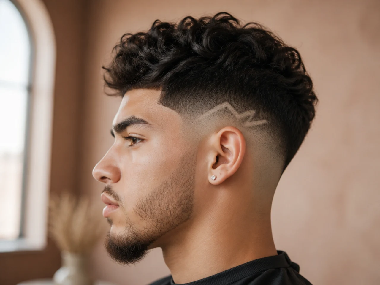 A chevron design in a mid fade