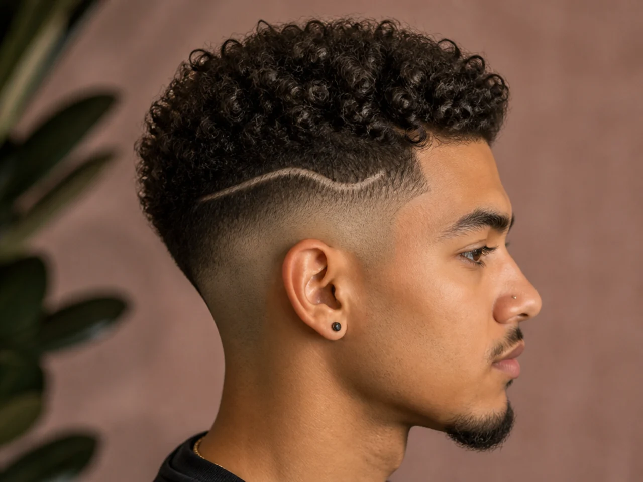 A wave line design in a mid fade