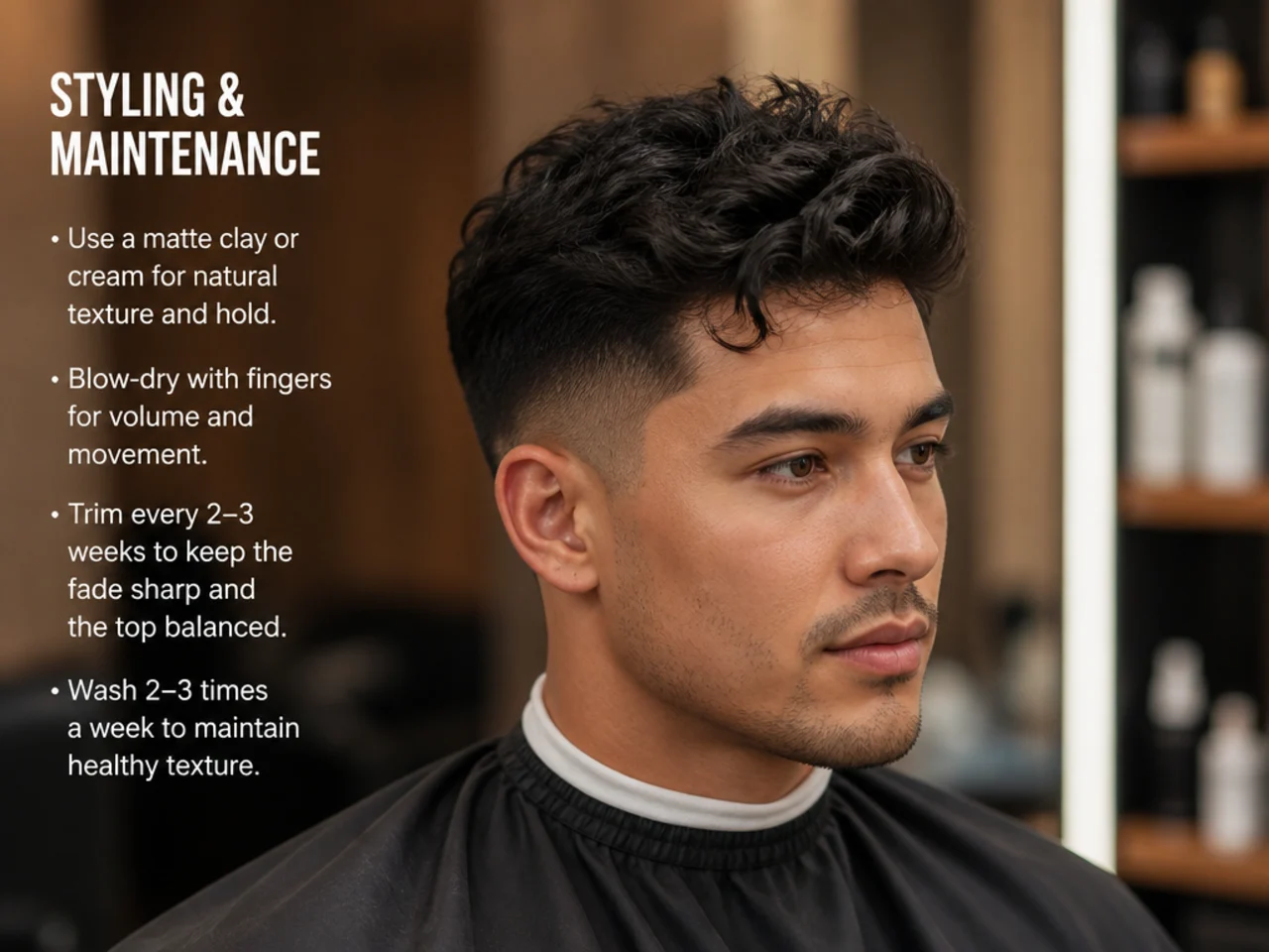Styling and maintenance for a mid fade haircut