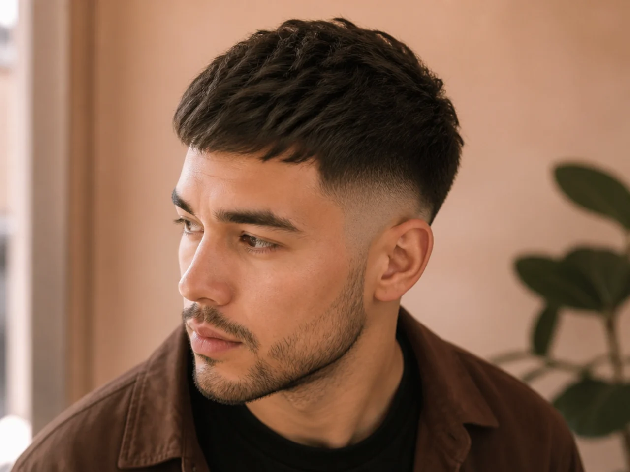A mid fade with the front pushed forward