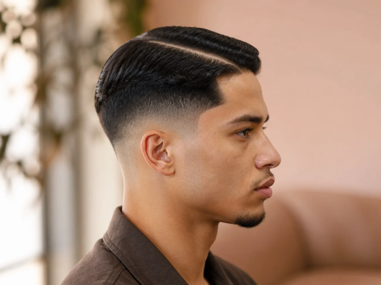 A mid fade with a centre part