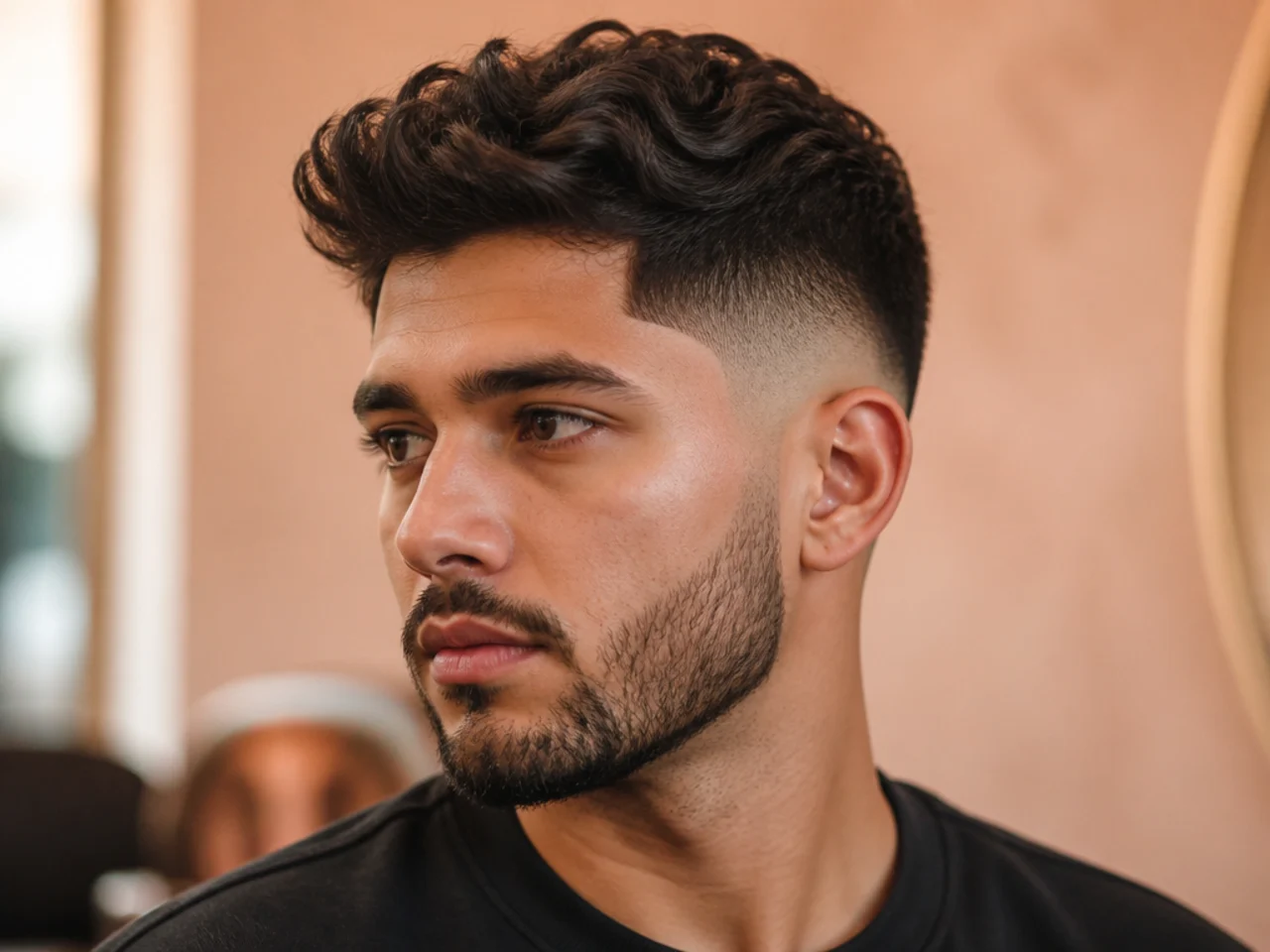 A mid fade with the beard kept separate