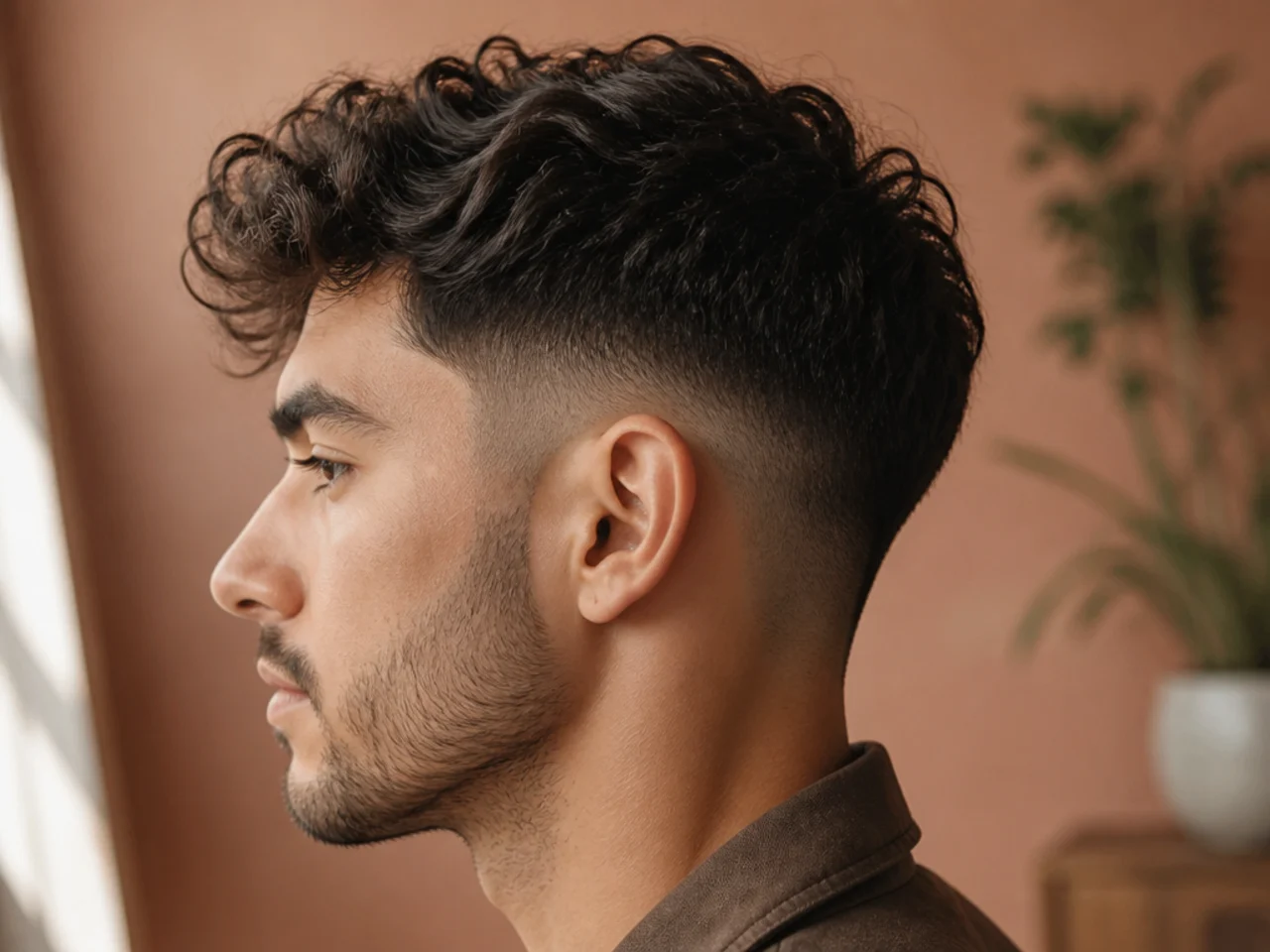 A mid fade grown out five weeks