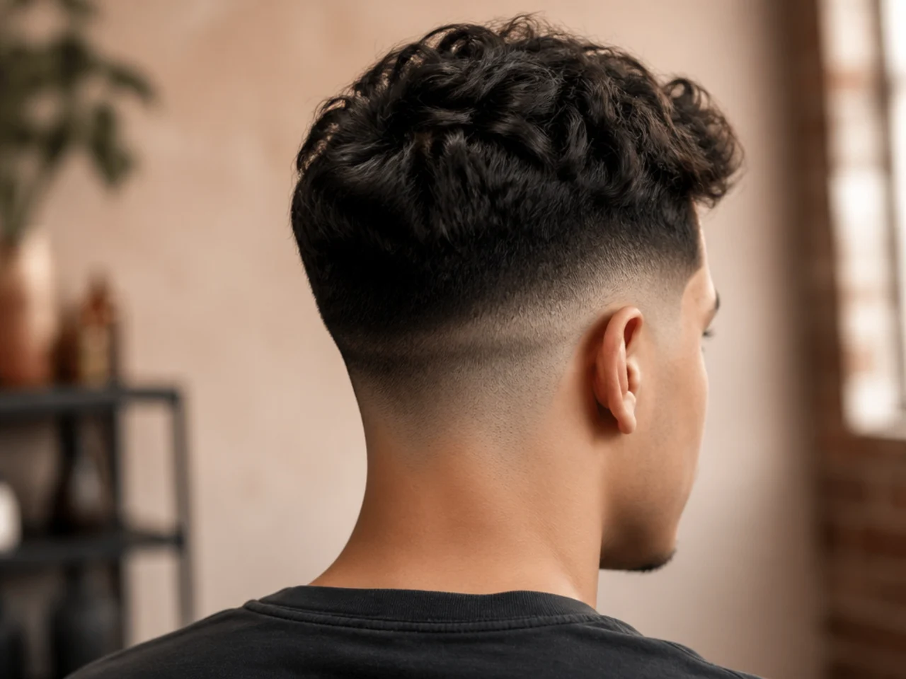 An uneven fade line compared side to side