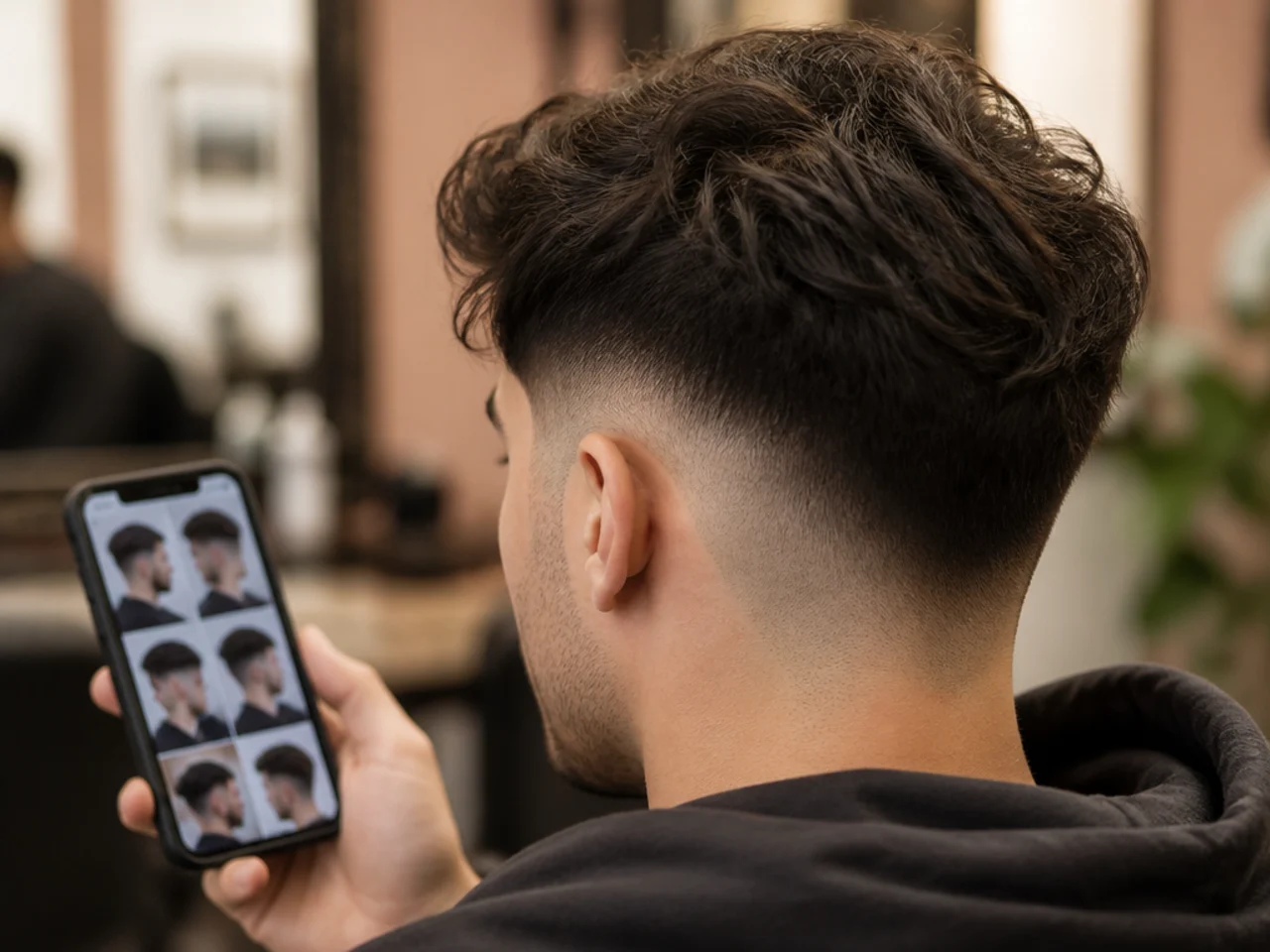 A phone album of haircut reference photos