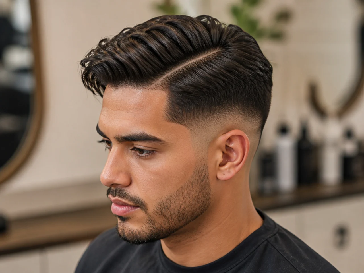 Trendy Parted Style with Mid Fade