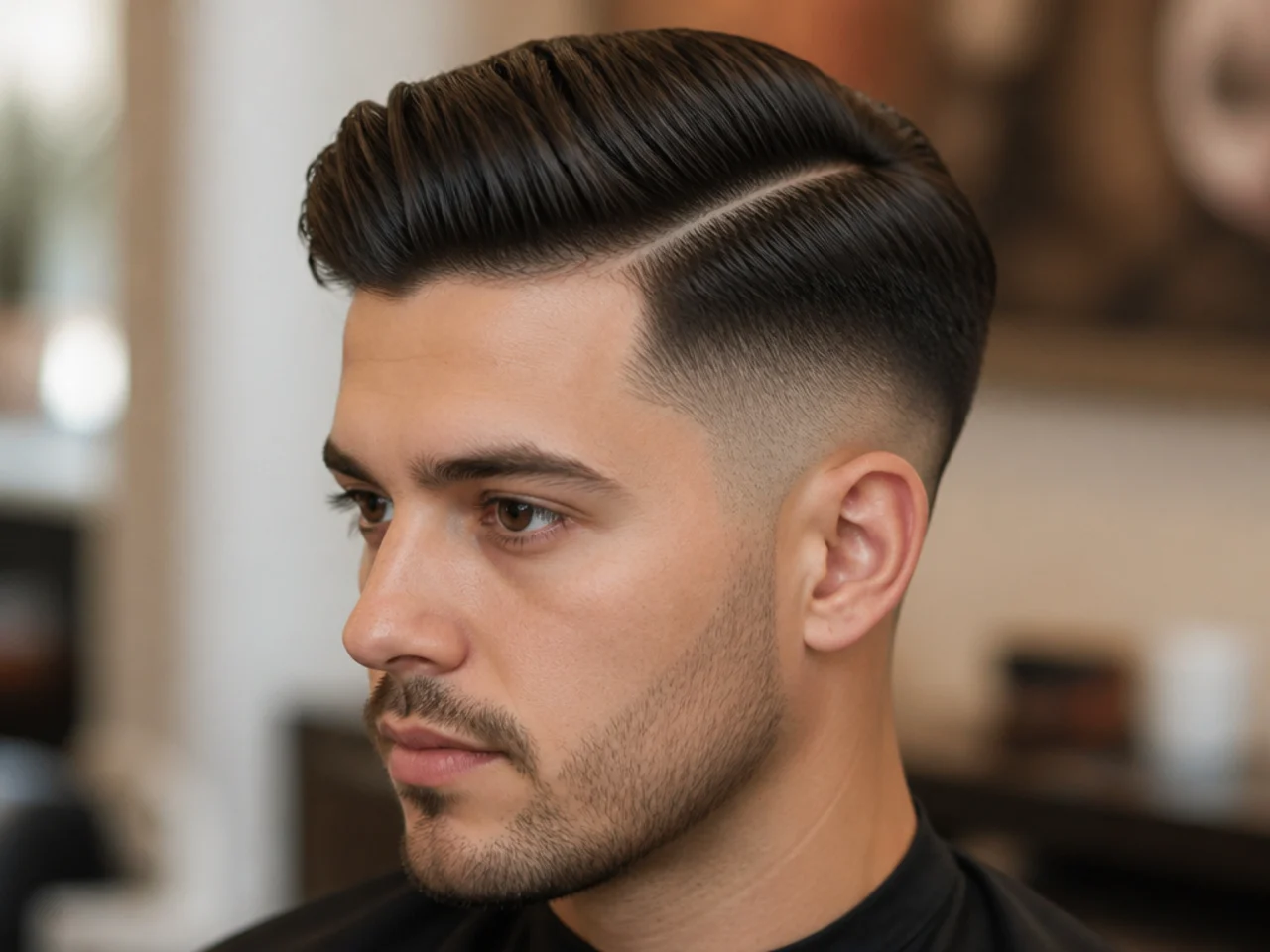 How to ask your barber for a mid fade side part — using a phone reference