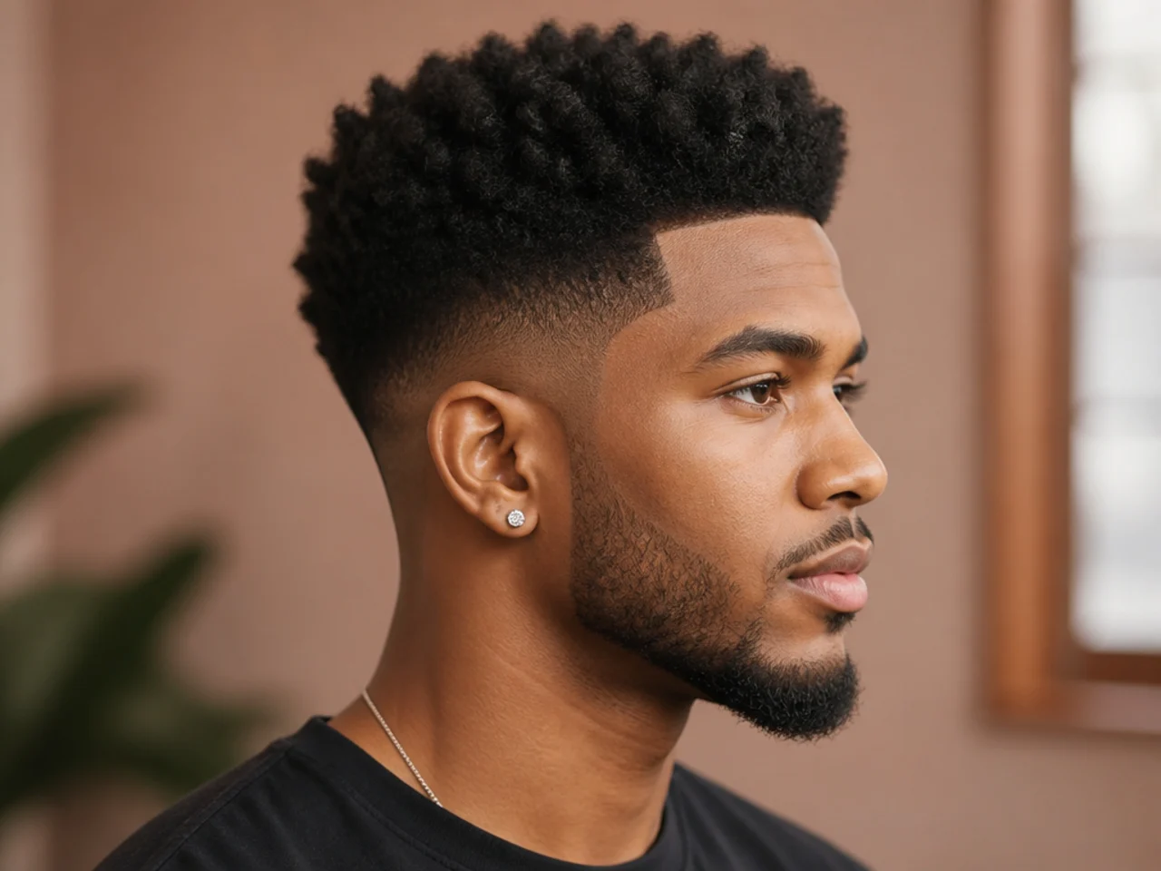 High-top fade with a flat crown of 4A hair over a mid taper fade at the sides