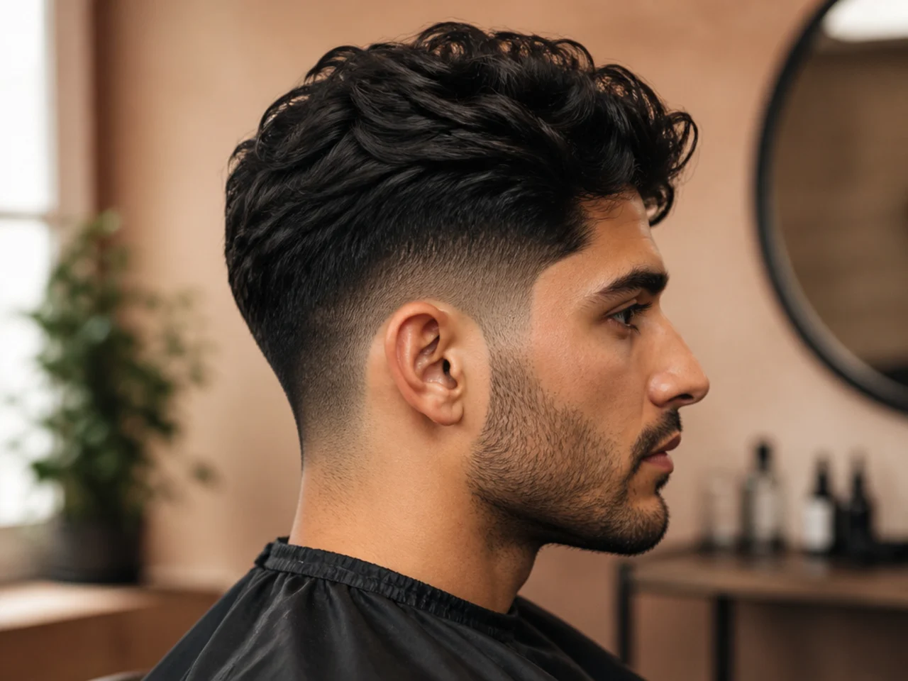 Mid taper fade removing bulk from thick hair