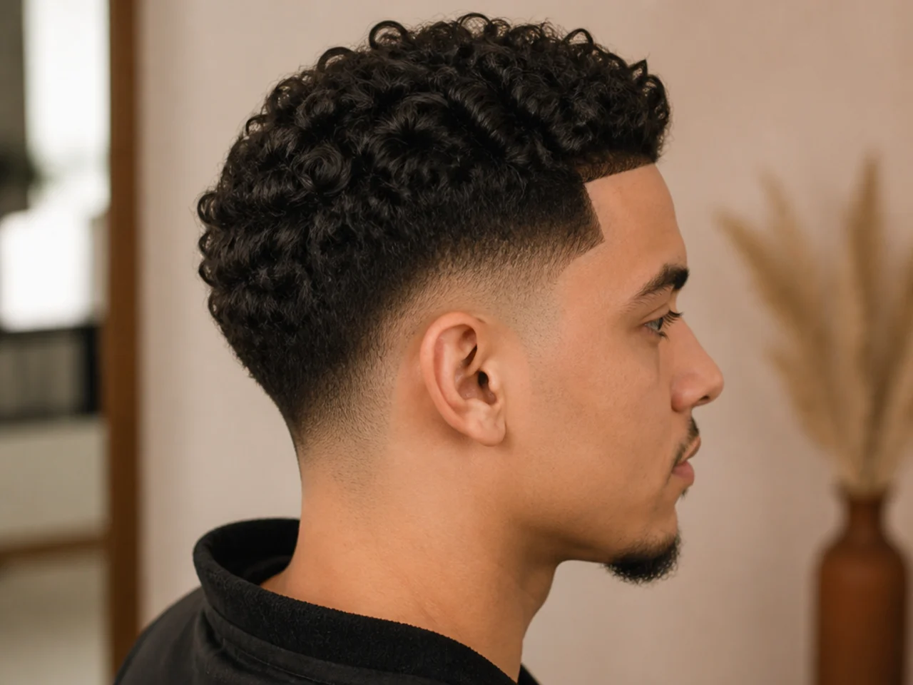 Mid taper fade with a sharp razored line-up
