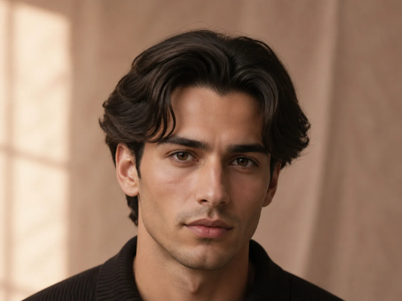 Old money middle part with soft layers, understated finish, and clean scissor-blended sides
