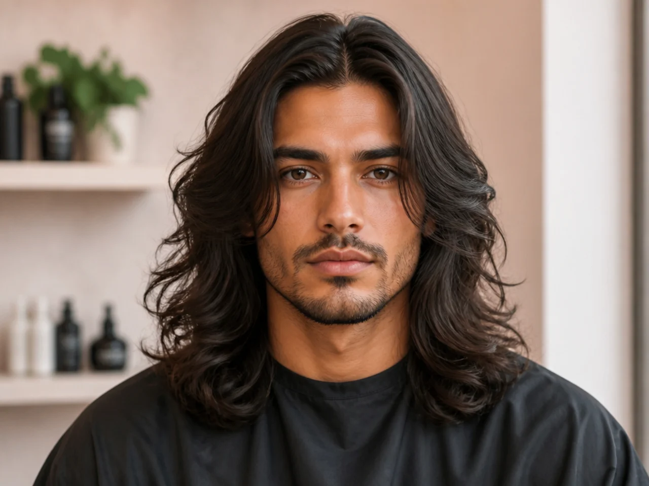 Attractive Long Flowing Middle Part