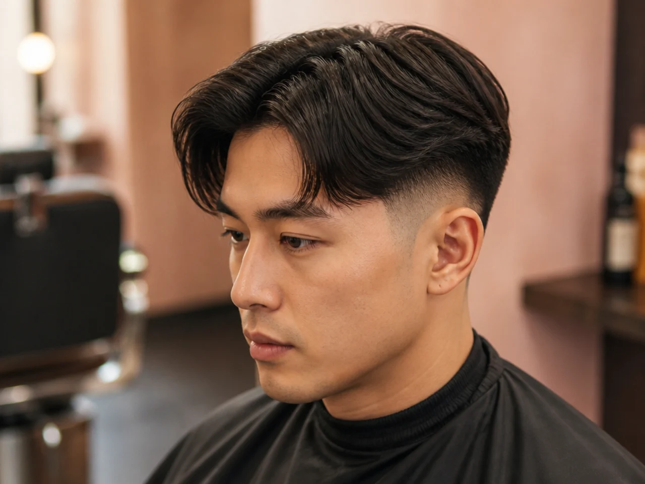 Middle Part Taper Fade