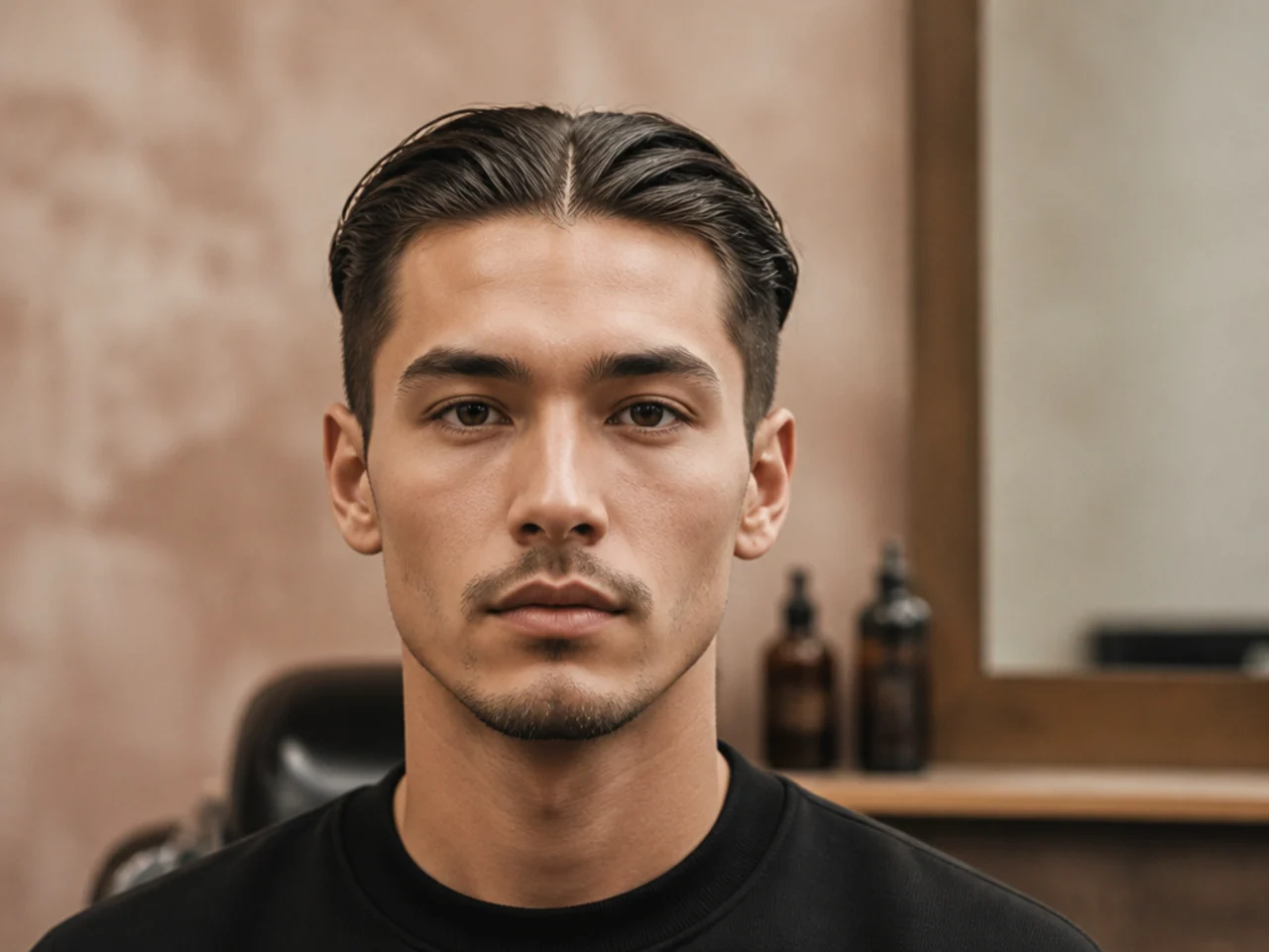 Pulled Back Center Part with Short Sides