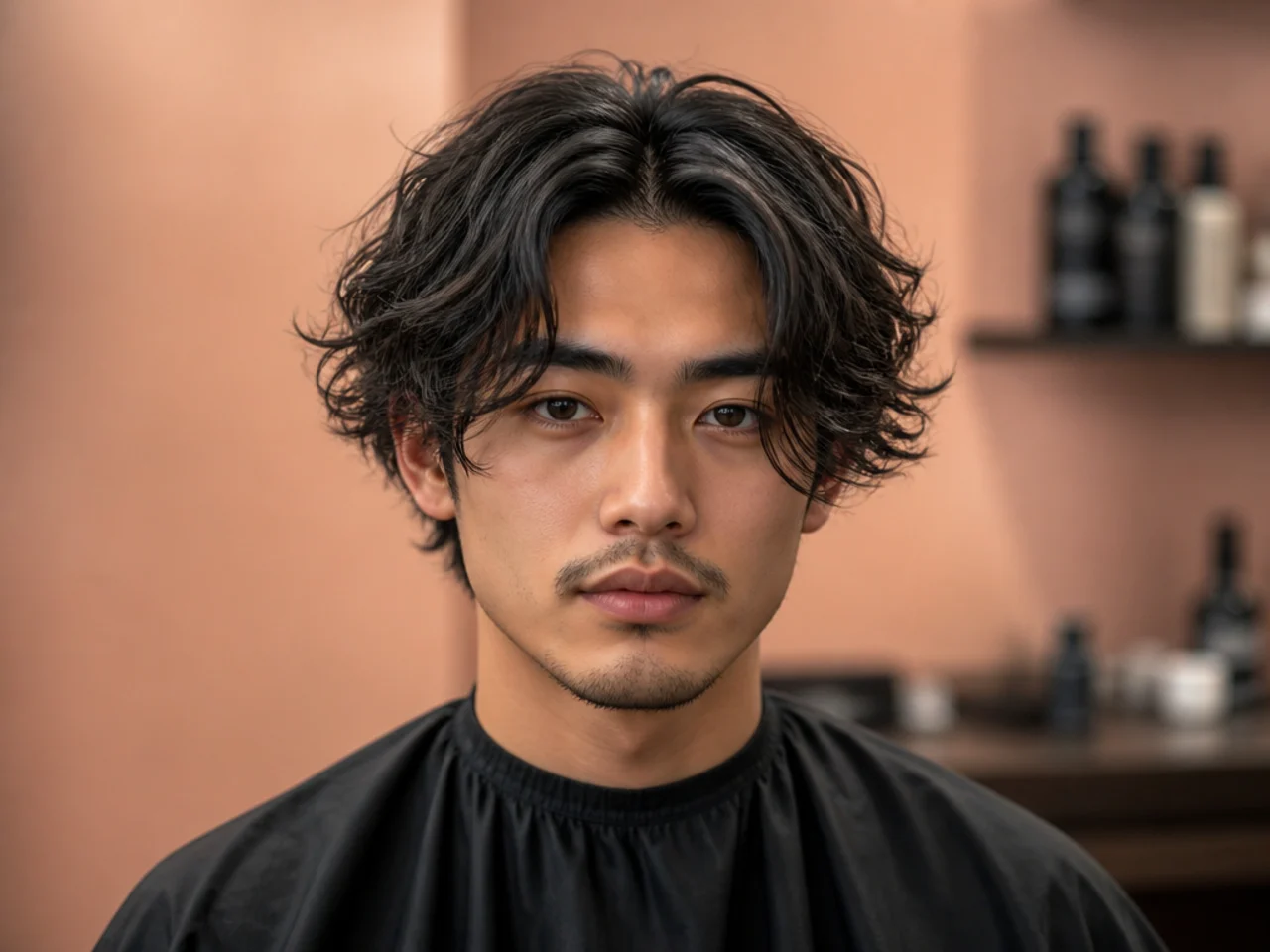 Textured Wavy Middle Part