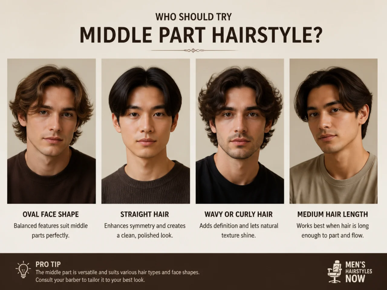 Who Should Try Middle Part Hairstyle?