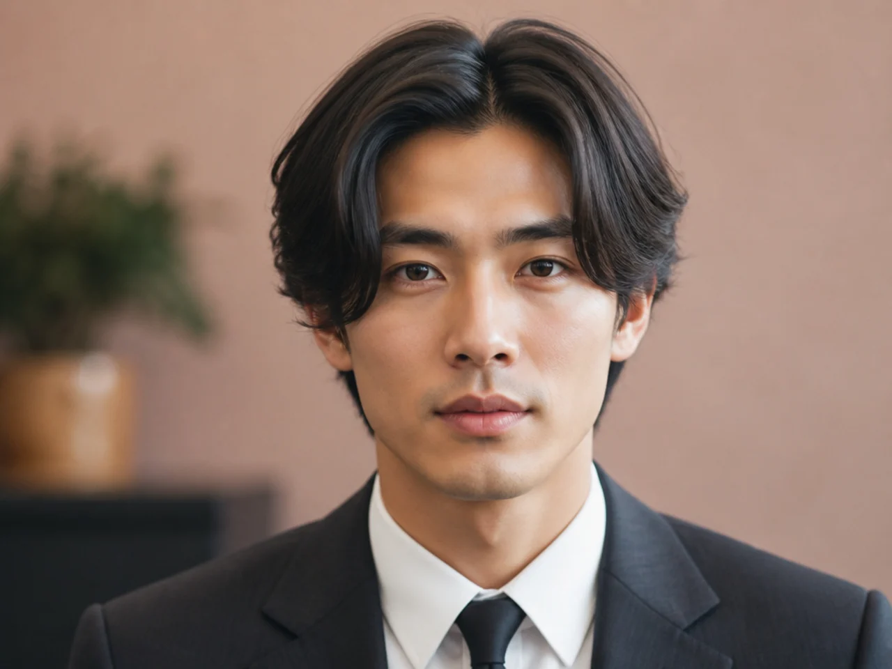 Business middle part mens haircut suitable for corporate settings