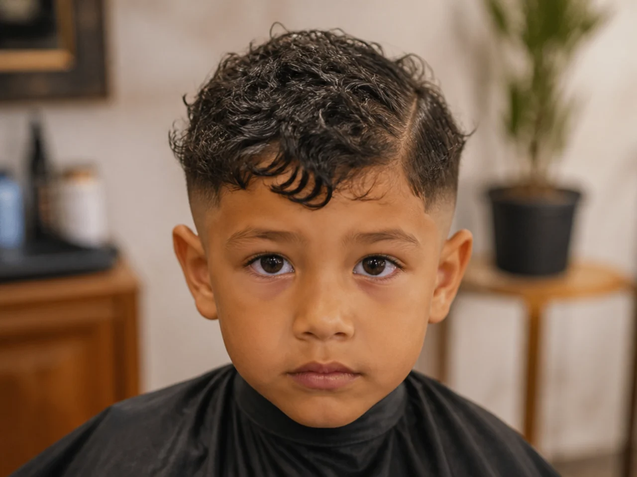 Uneven curl lengths after a wet cut on mixed texture