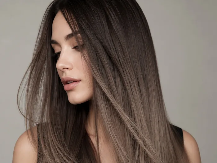 Iced mocha balayage with cool toned highlights
