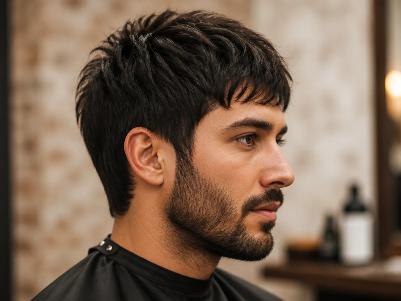 Short, Choppy Mod with Beard