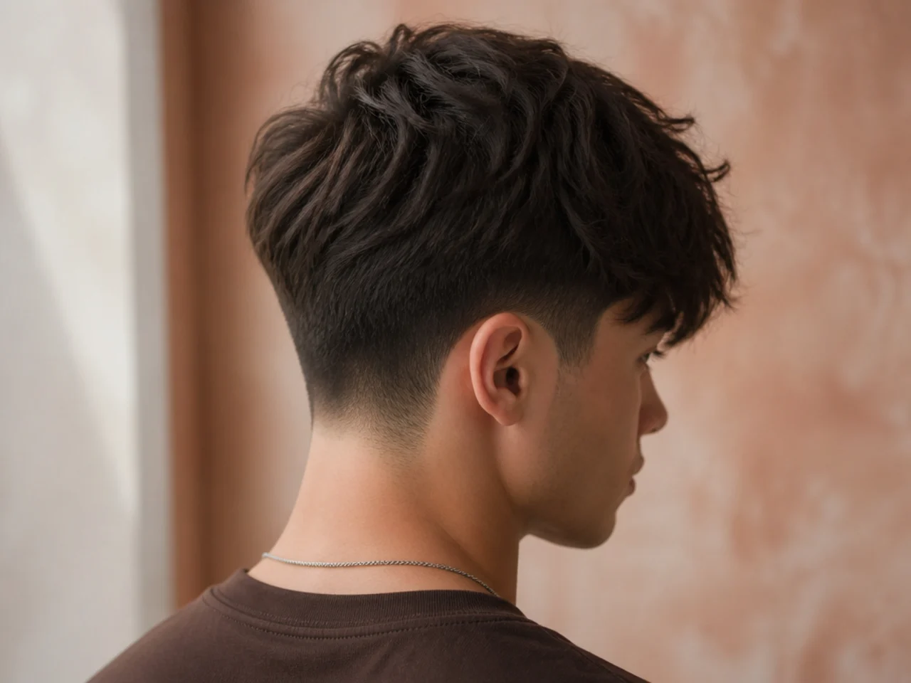 A thick modern fringe with internal weight removed