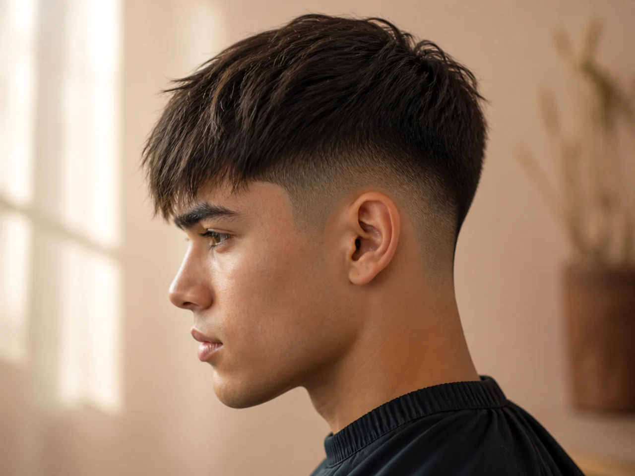 A slide-cut fringe with weight graded to the tip