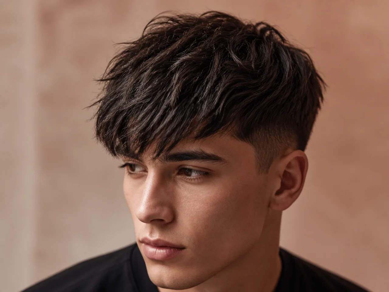 An asymmetric modern fringe with a soft diagonal