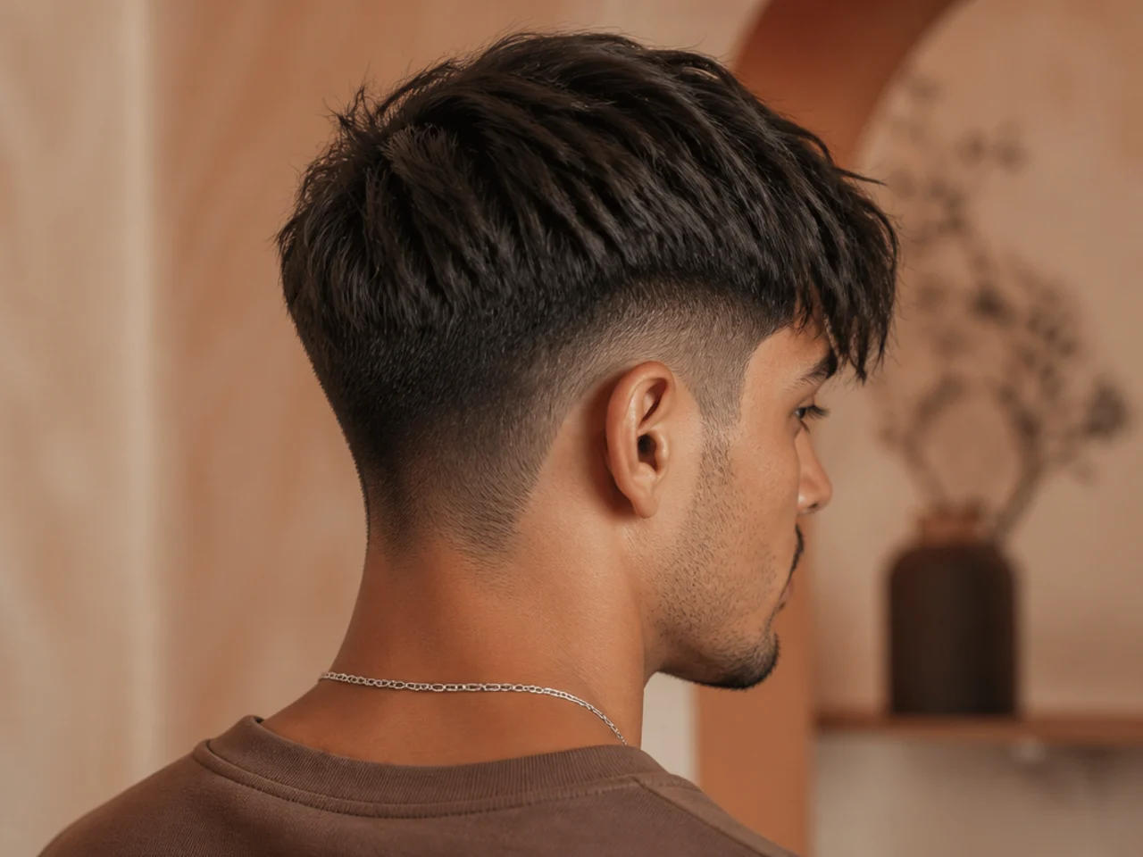 A modern fringe at week four of growth