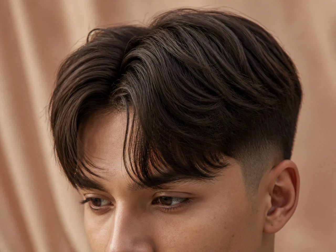 A centre-parted modern fringe in two soft halves
