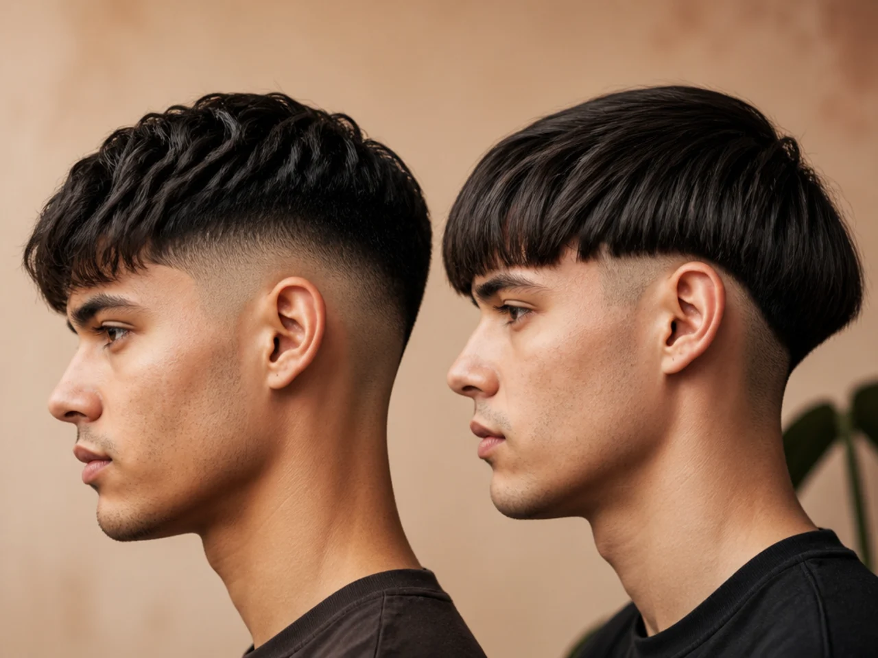 A blended modern fringe beside a disconnected older style