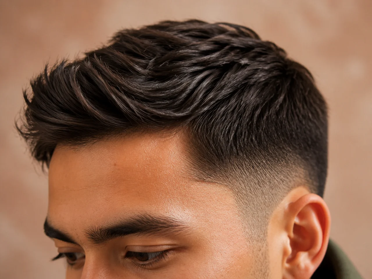A textured modern ivy league haircut