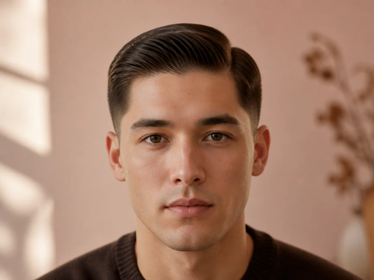 An ivy league haircut with a number two taper