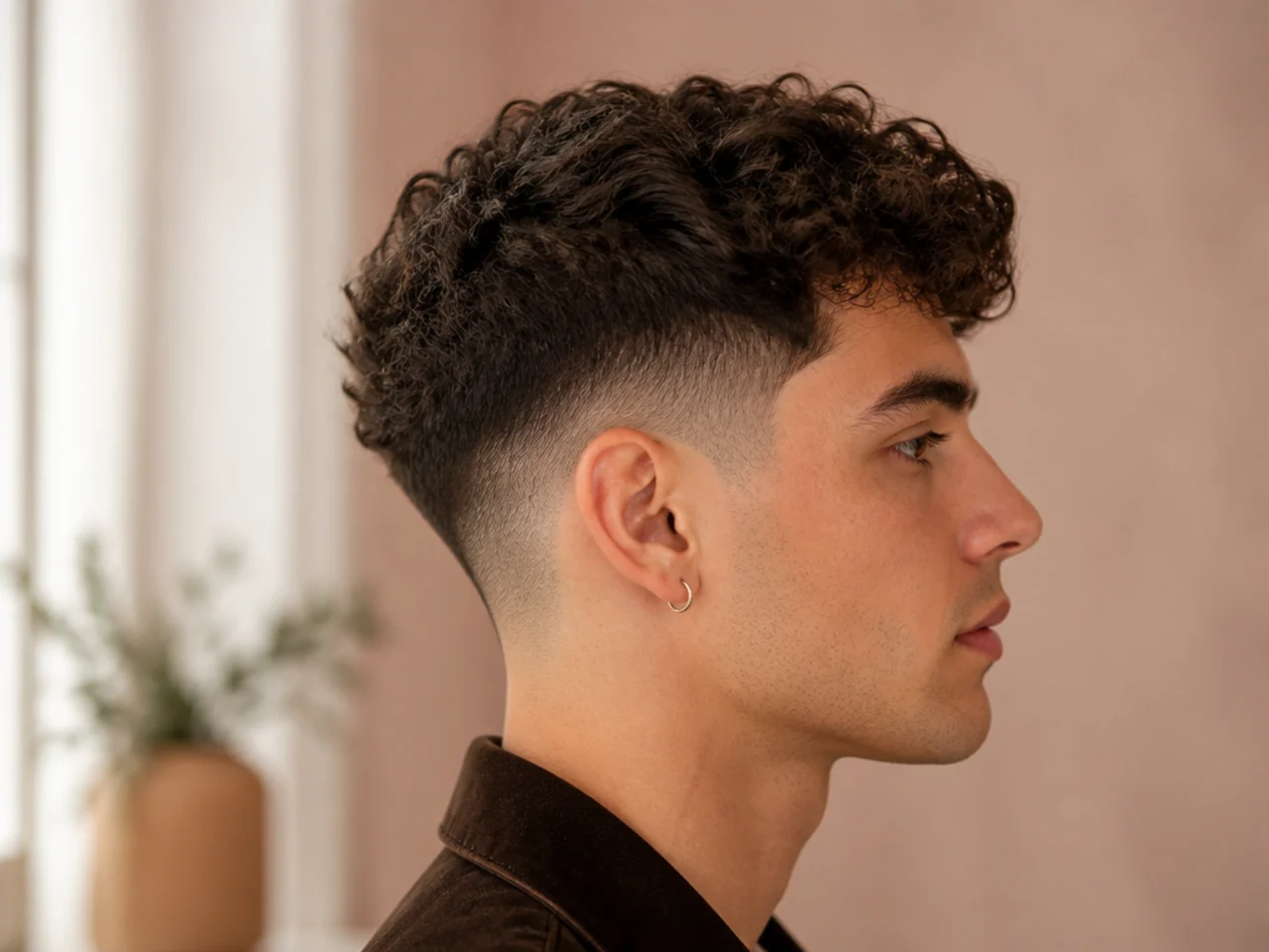 A modern curly cut with internal weight removed