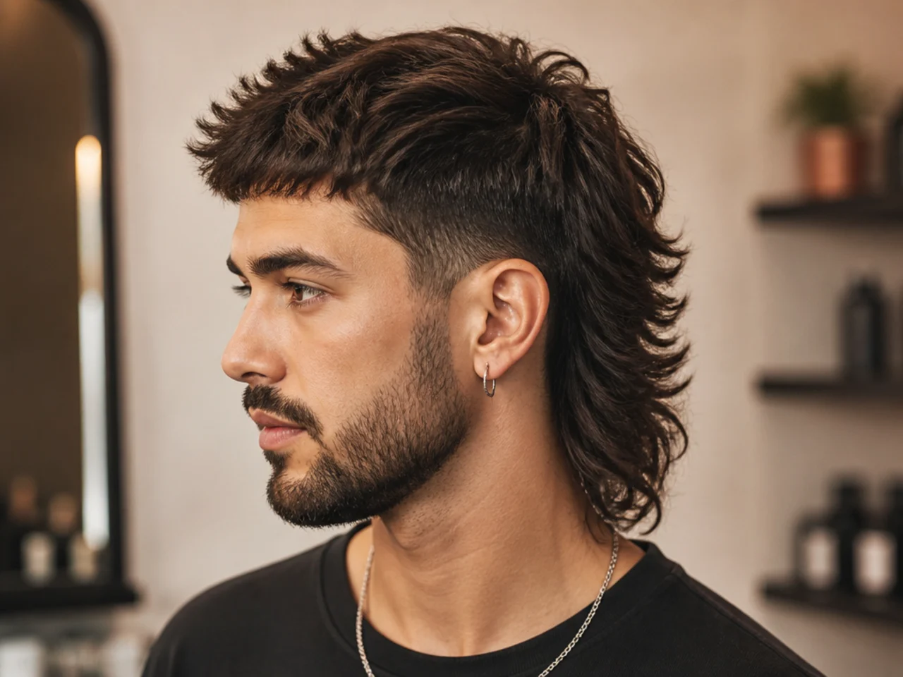 Edgy Mullet with Beard