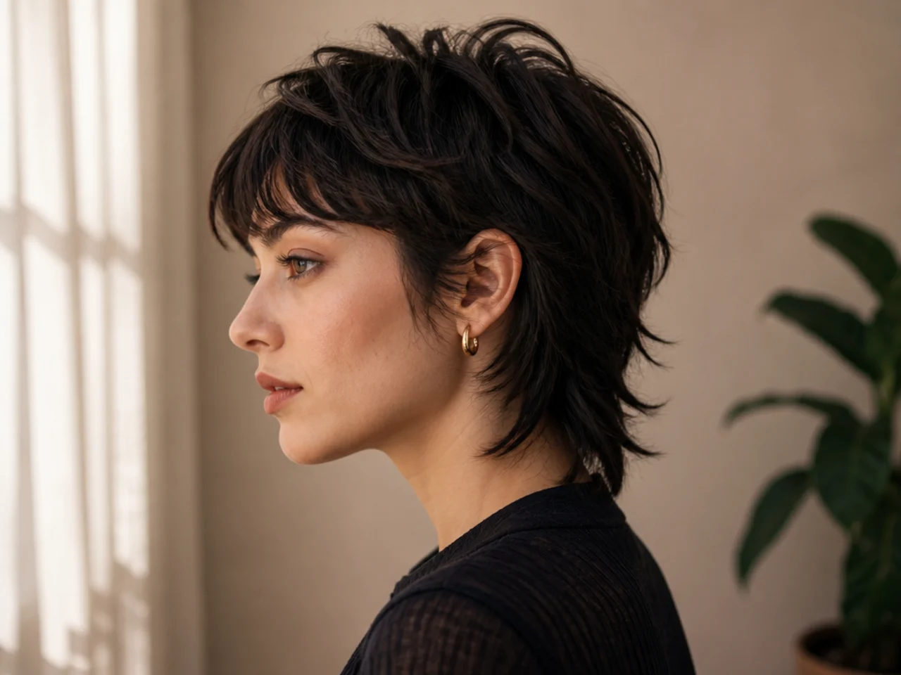 A modern mullet with a tapered nape