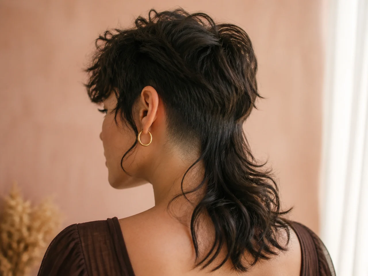 A modern mullet with a hidden undercut at the nape