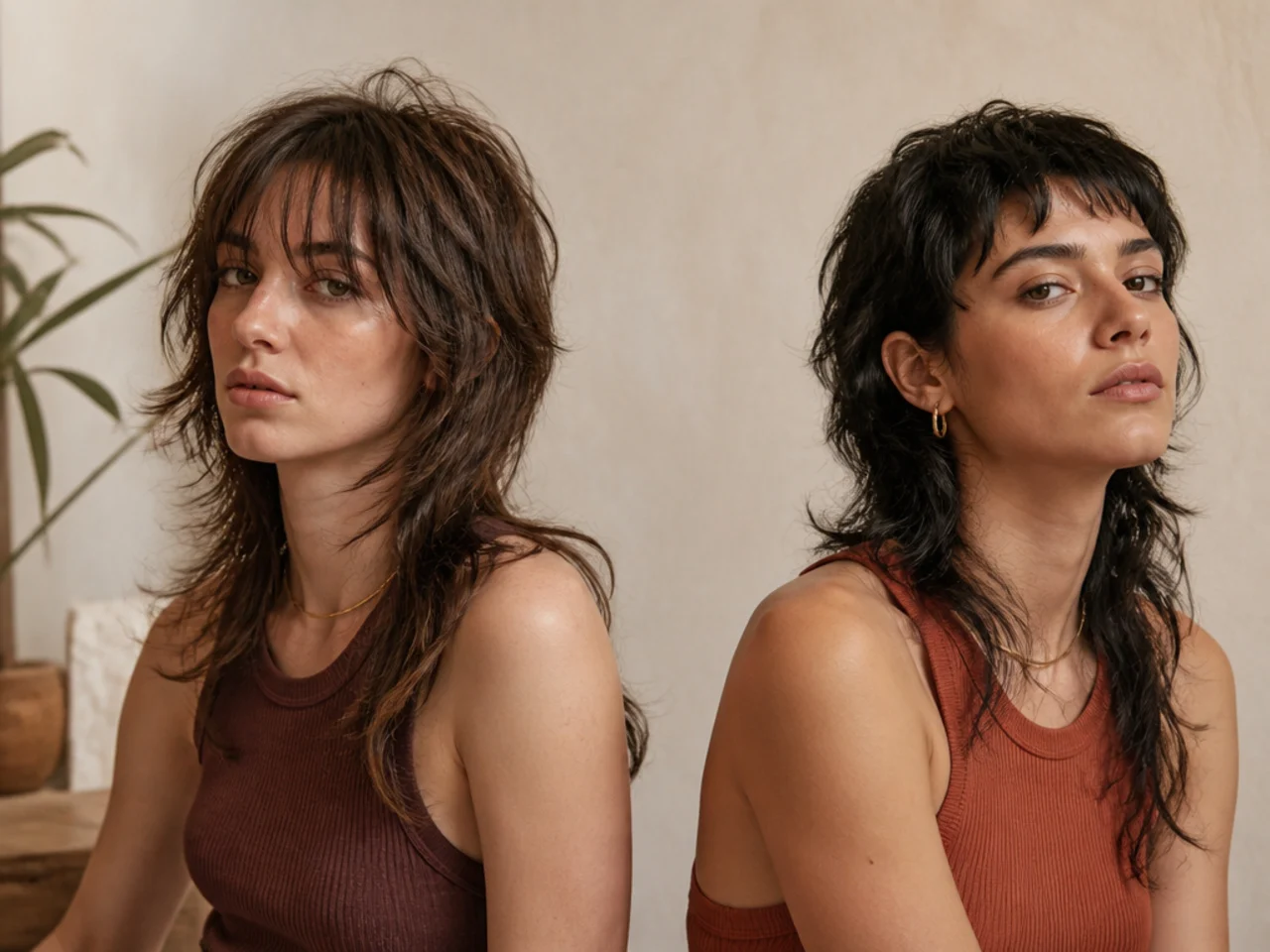 Two mullets compared at low and high contrast