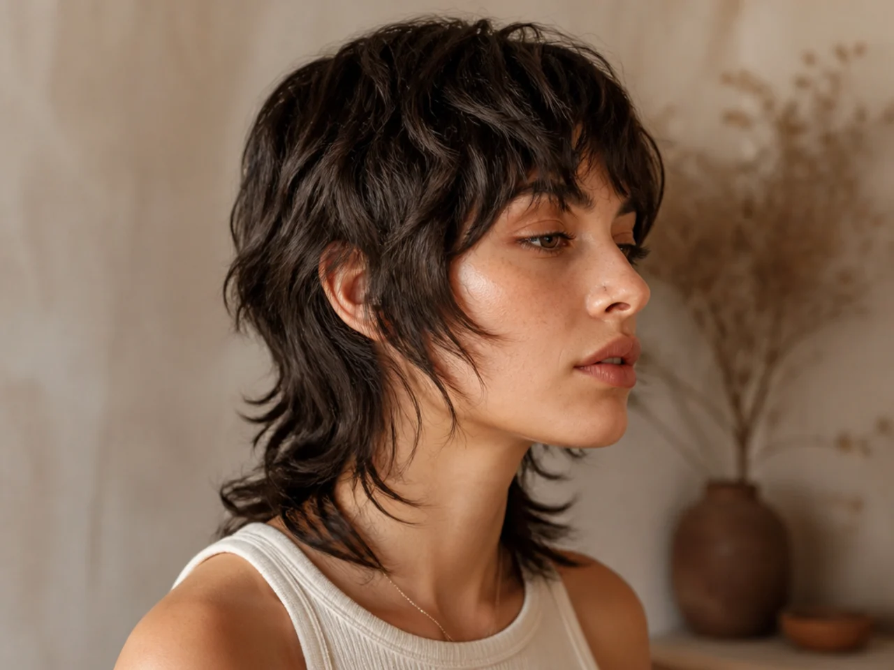 Three quarter view of a modern mullet