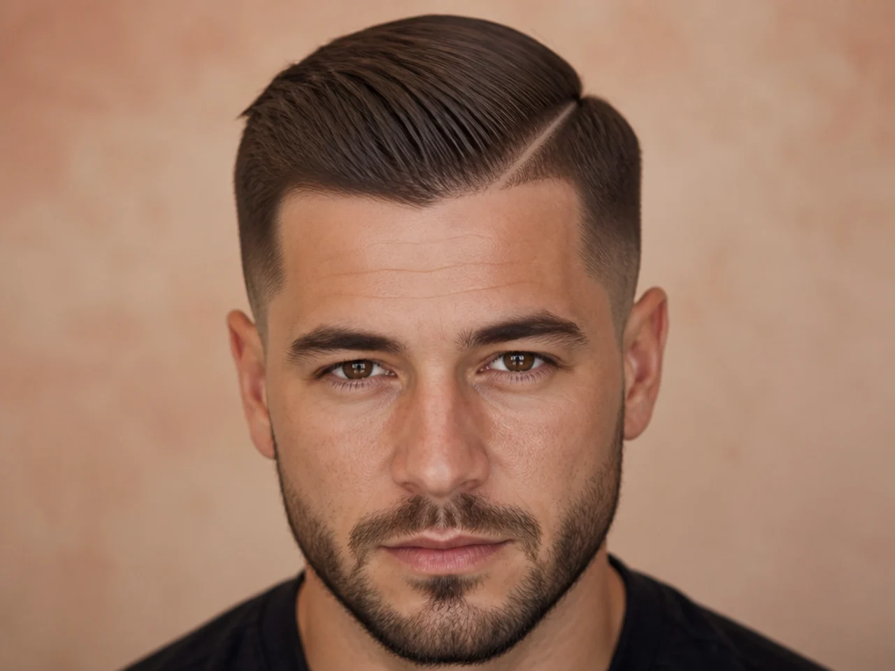 A natural parting in short hair
