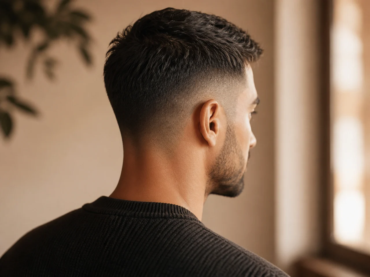 A clean tapered short haircut that fits the head shape
