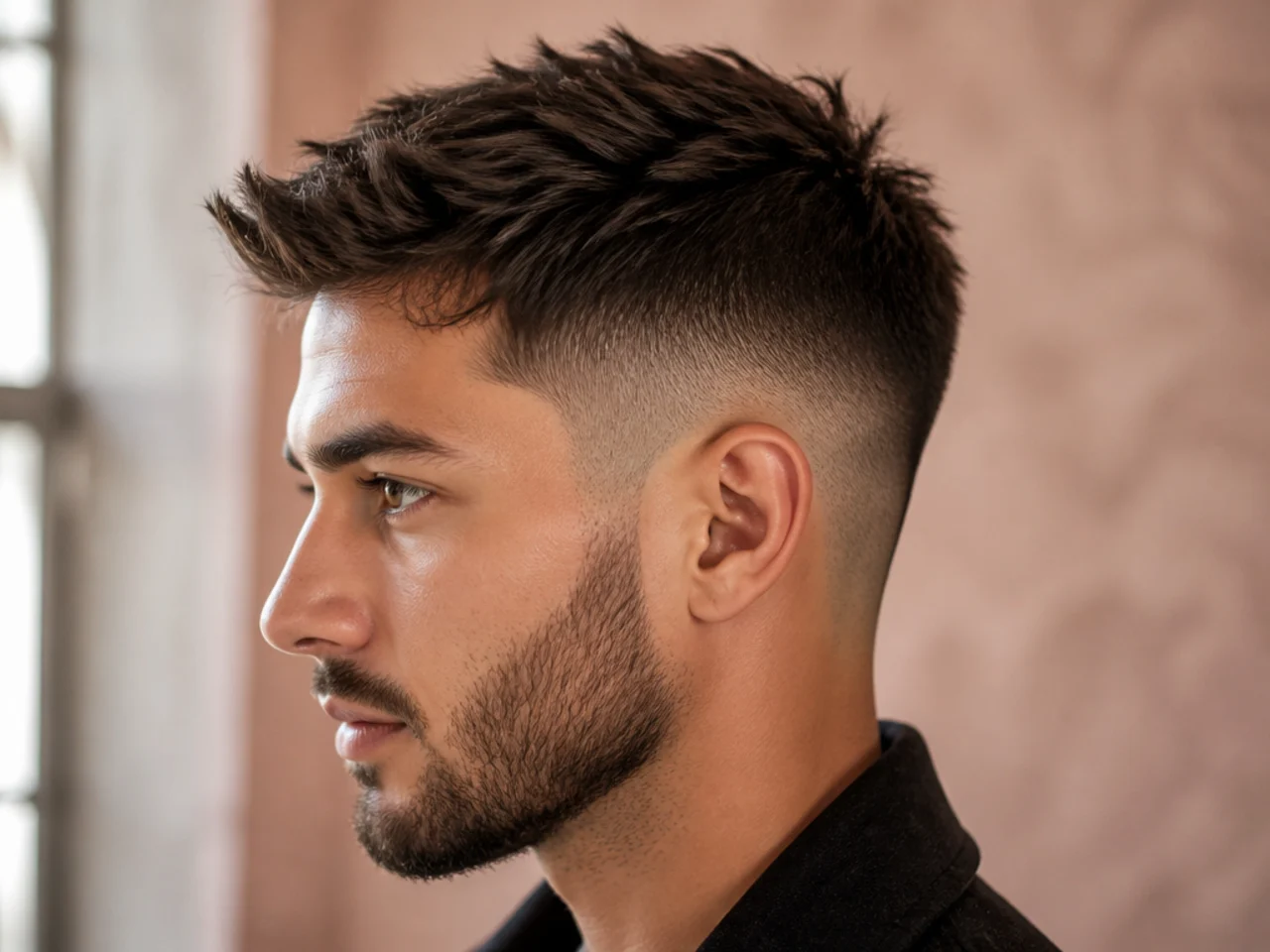 Finger-placed texture on short hair