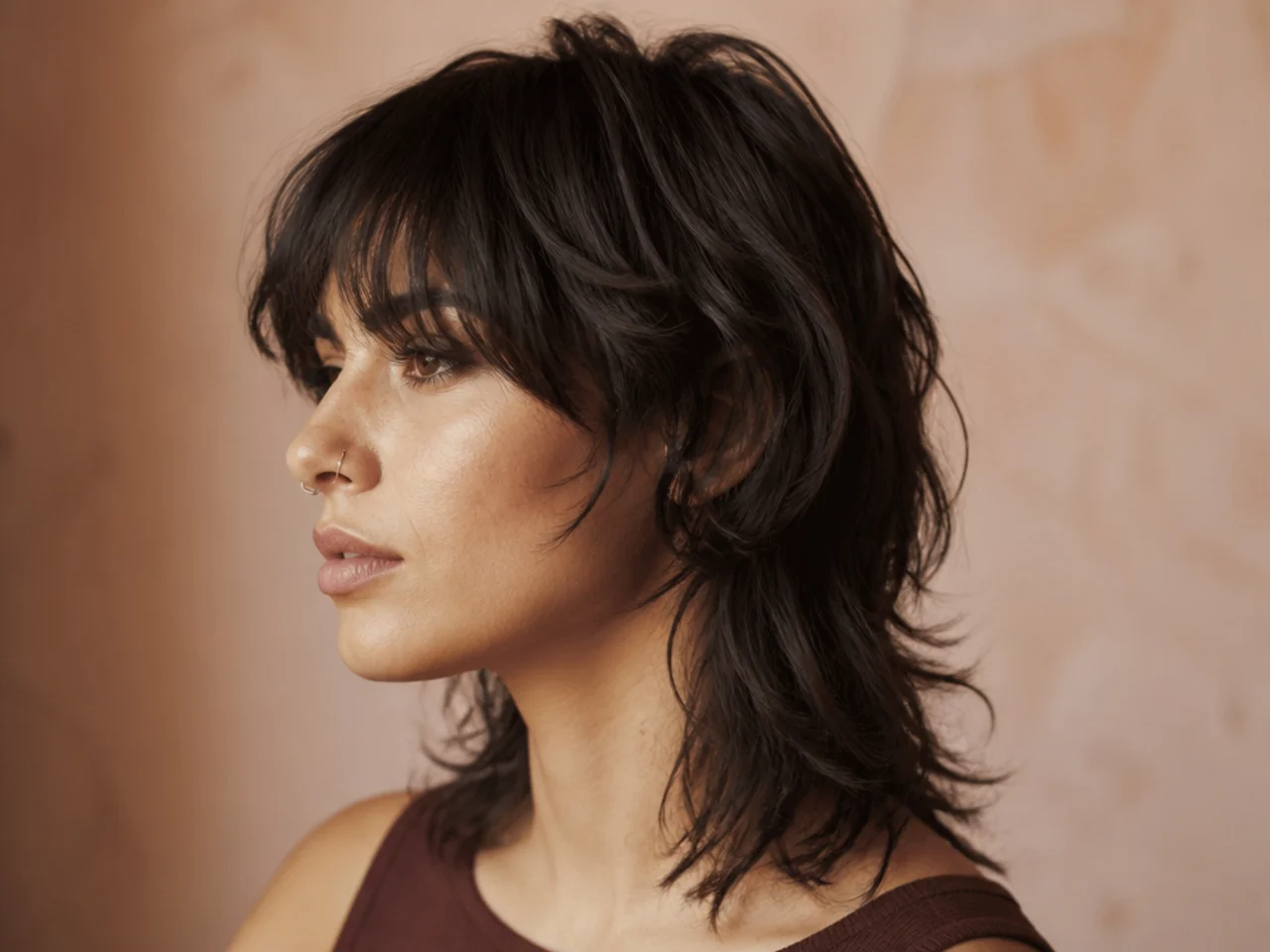 A softened grown out mullet with a blurred outline and looser shape