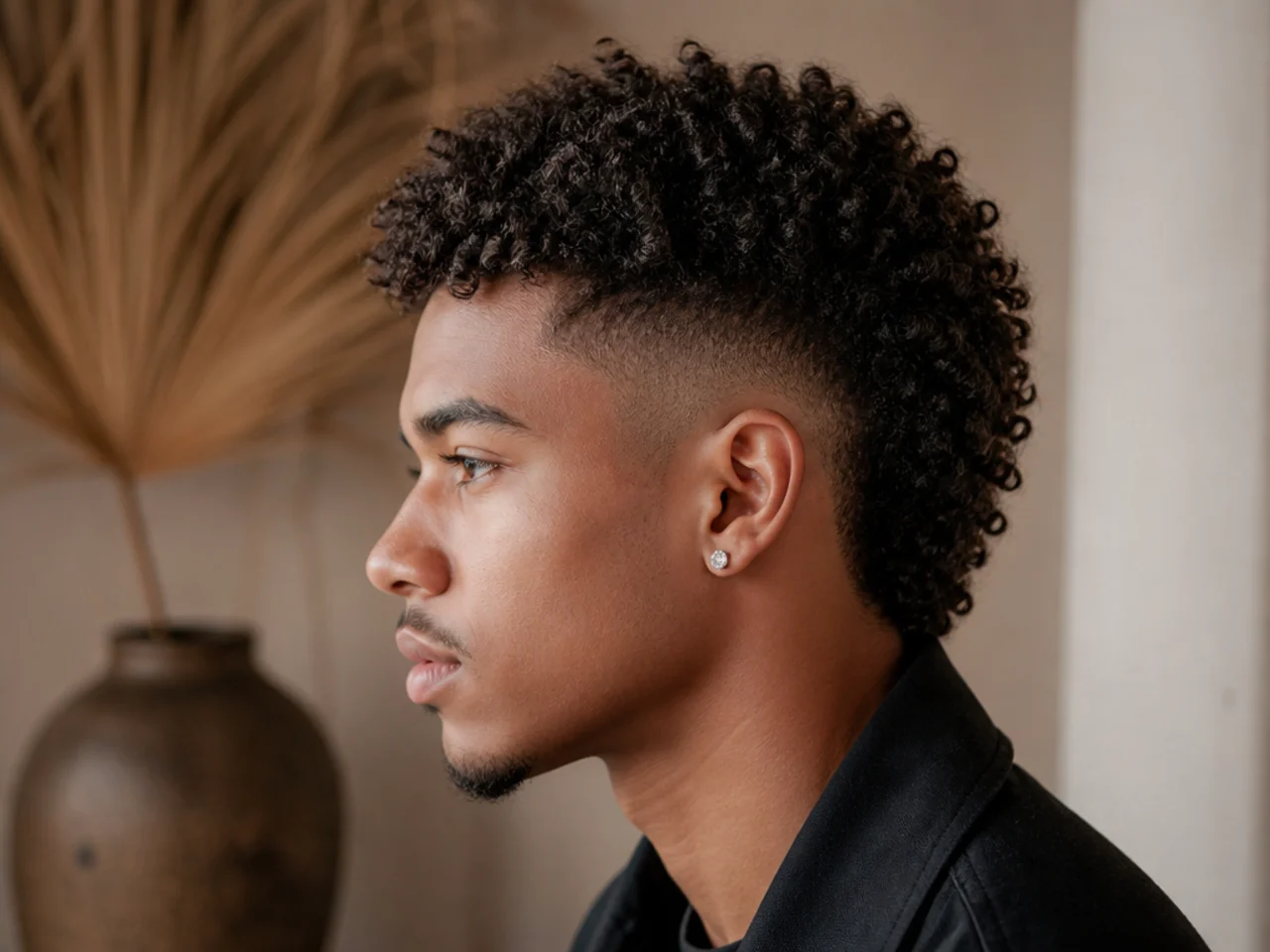 Tight coils in a mullet shape above a clean faded side
