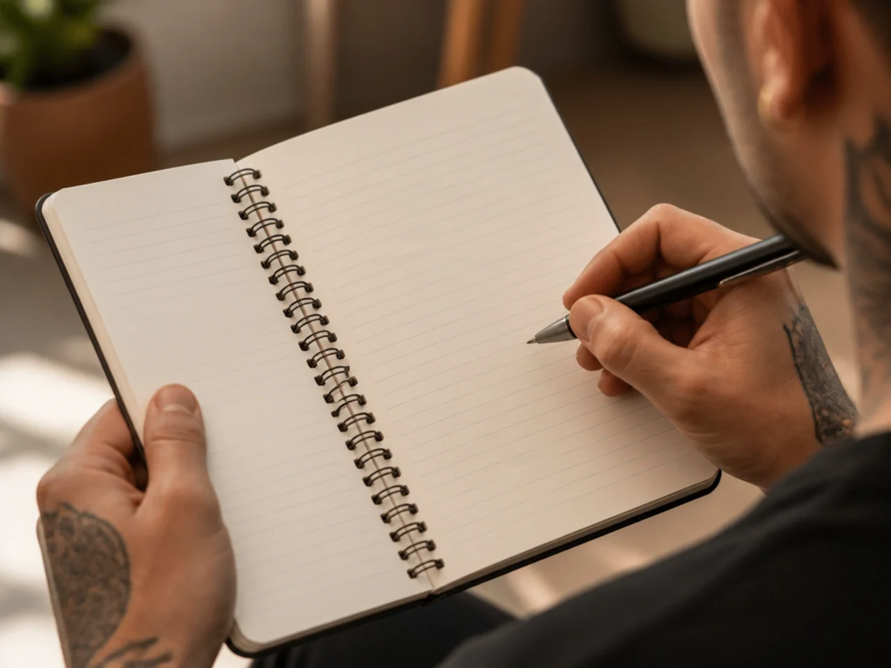 A notebook page listing fade height guard number and tail length