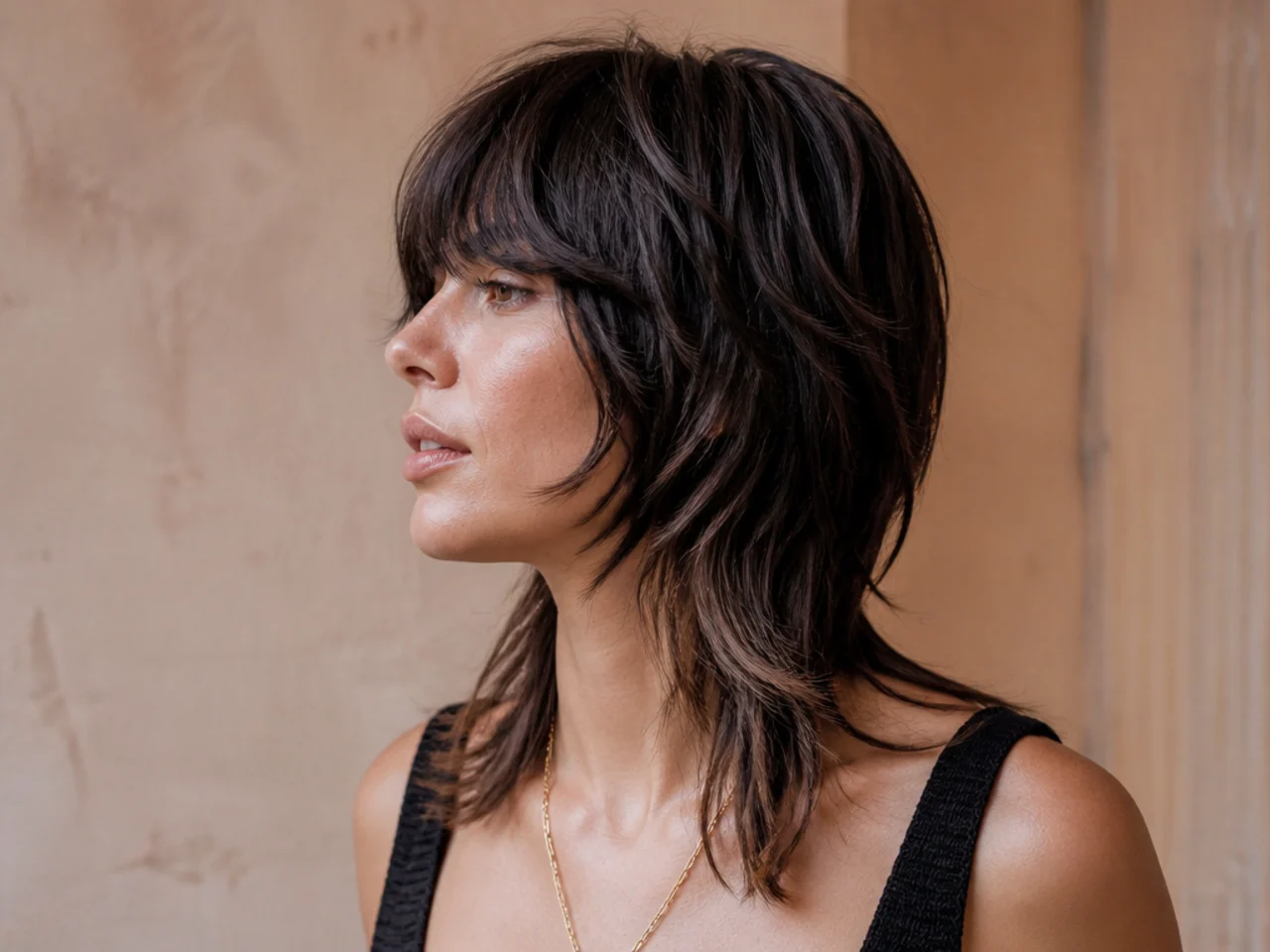A mullet cut with a chin length front and collarbone tail