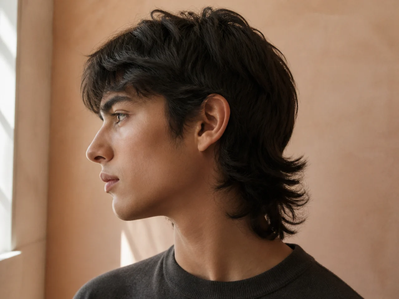 A low contrast mullet cut with subtle length change