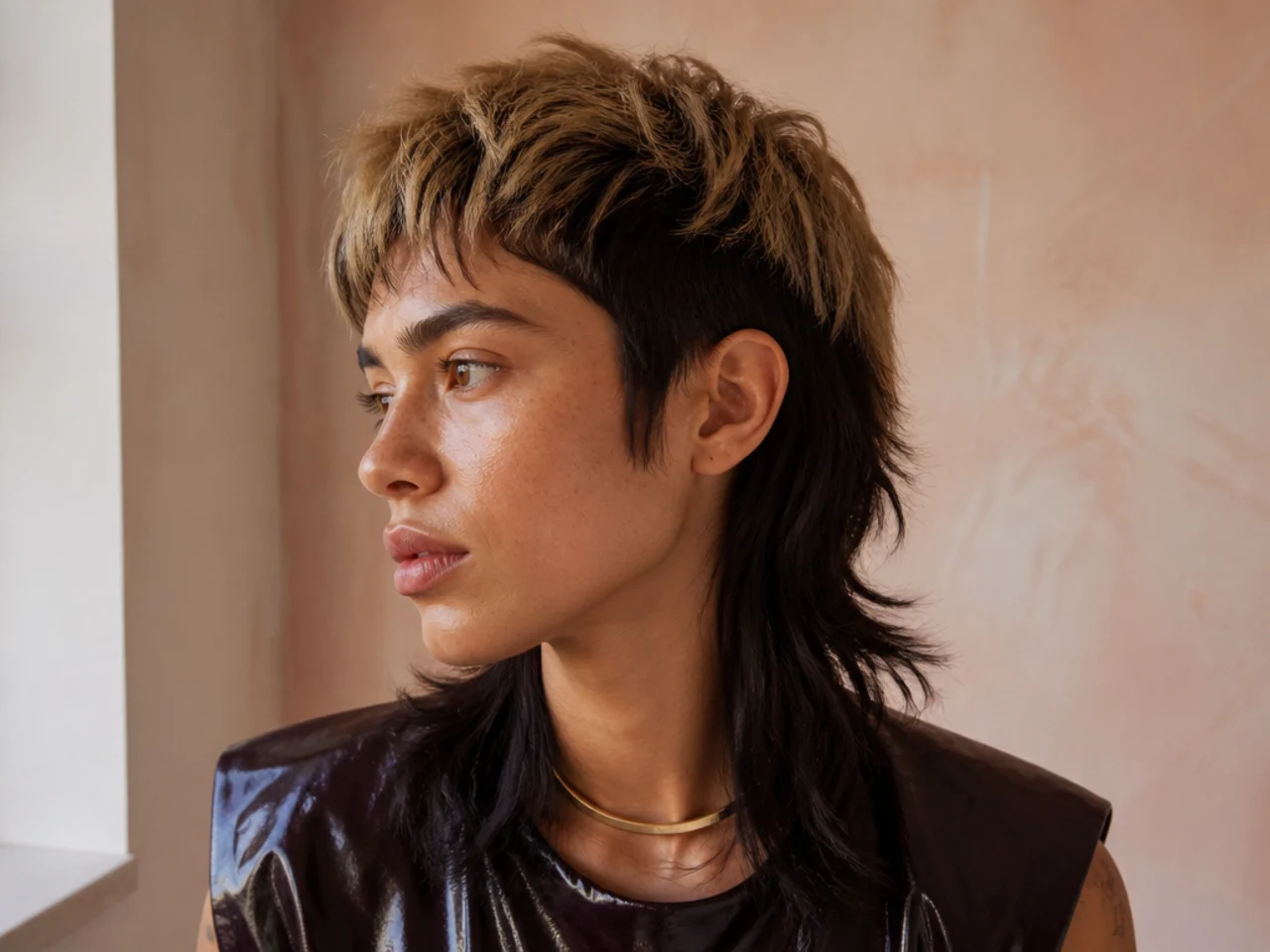 A three tone value study of a mullet with no blended edges