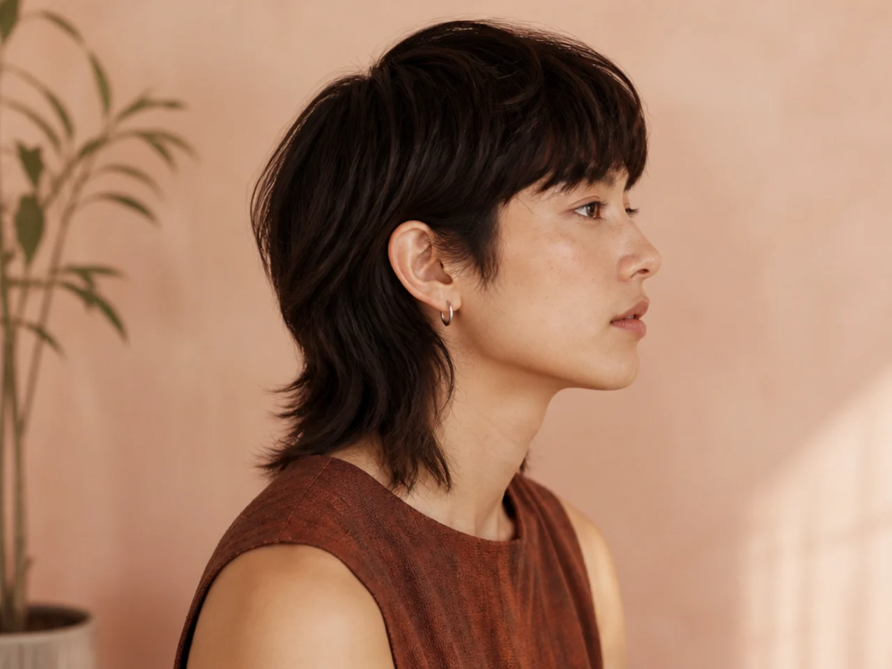 Two simple blocked in shapes forming the basic mass of a mullet