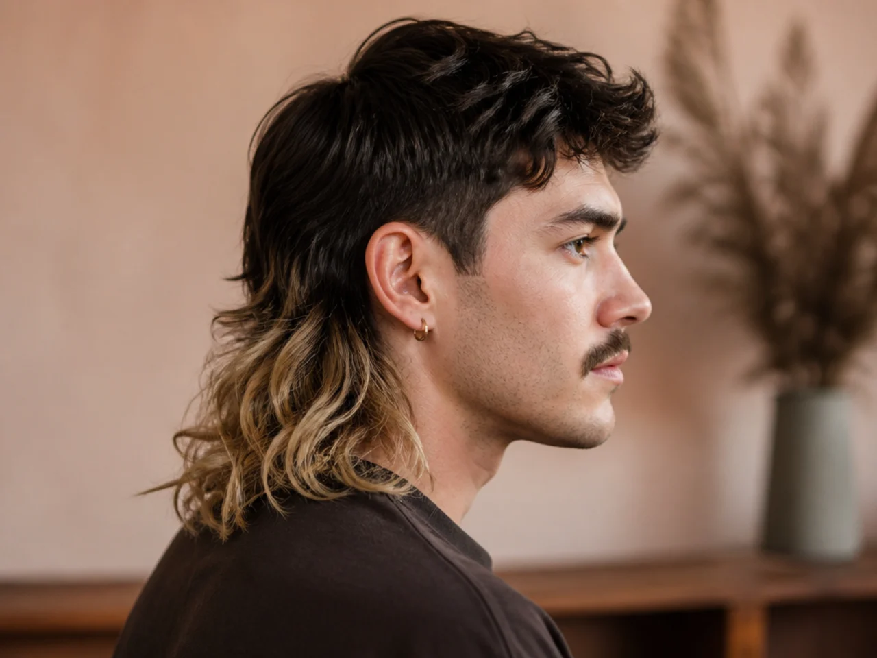 A mullet with a differently coloured tail against a natural top